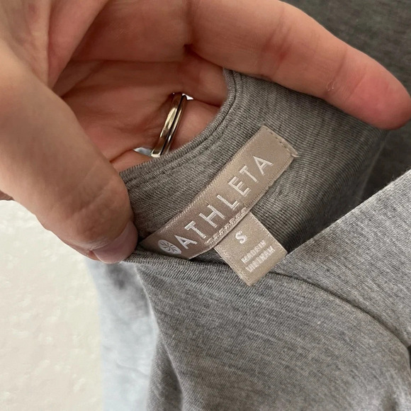 Athleta Dress Women's Small Santorini Gray Midi Modal Stretch Minimalist Travel - Picture 6 of 9